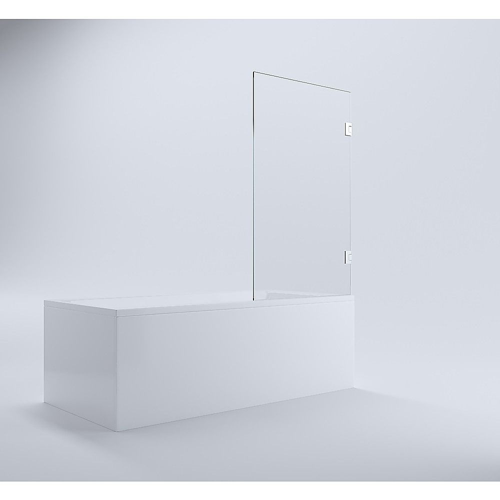70cm Frameless Swing Bath Panel with Chrome Hardware - Image 1