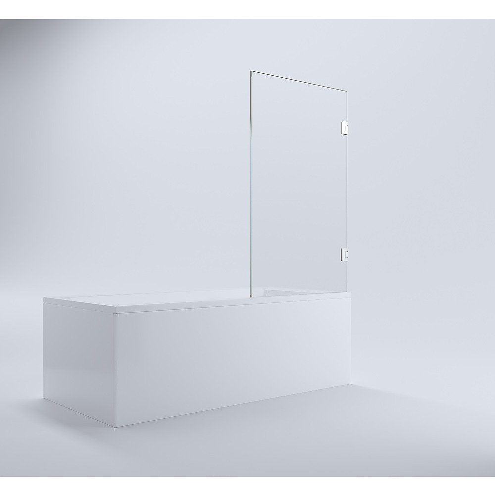 70cm Frameless Swing Bath Panel with Black Hardware - Image 1