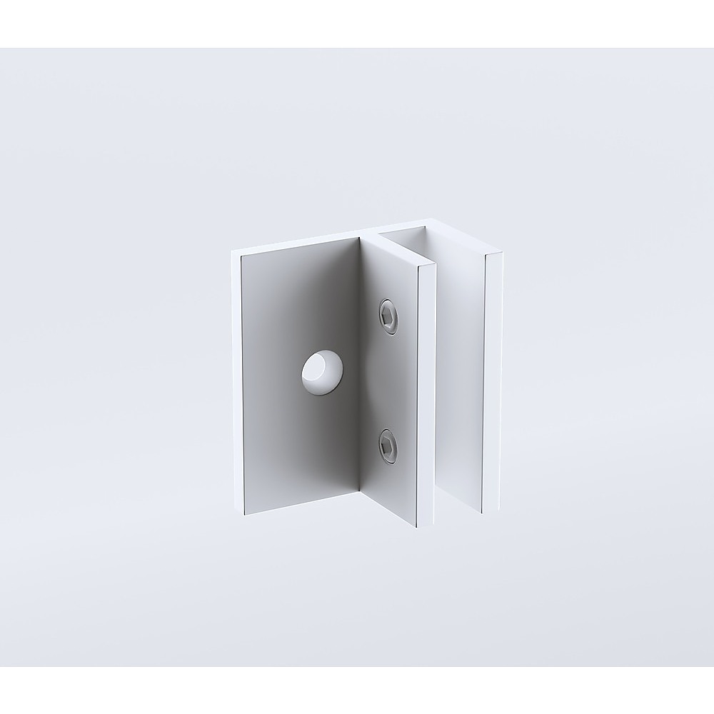 100cm Wall-to-Wall Frameless Shower Screen â€“ White F-Brackets with SS Hinges & Square Knob Handle - Image 4