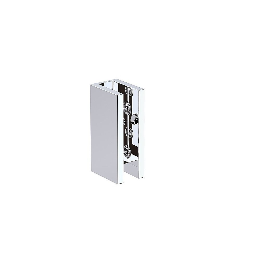 110cm Wall to Wall Frameless Shower Screen with Chrome Brackets and SS Hinges, Round Knob Handle - Image 7