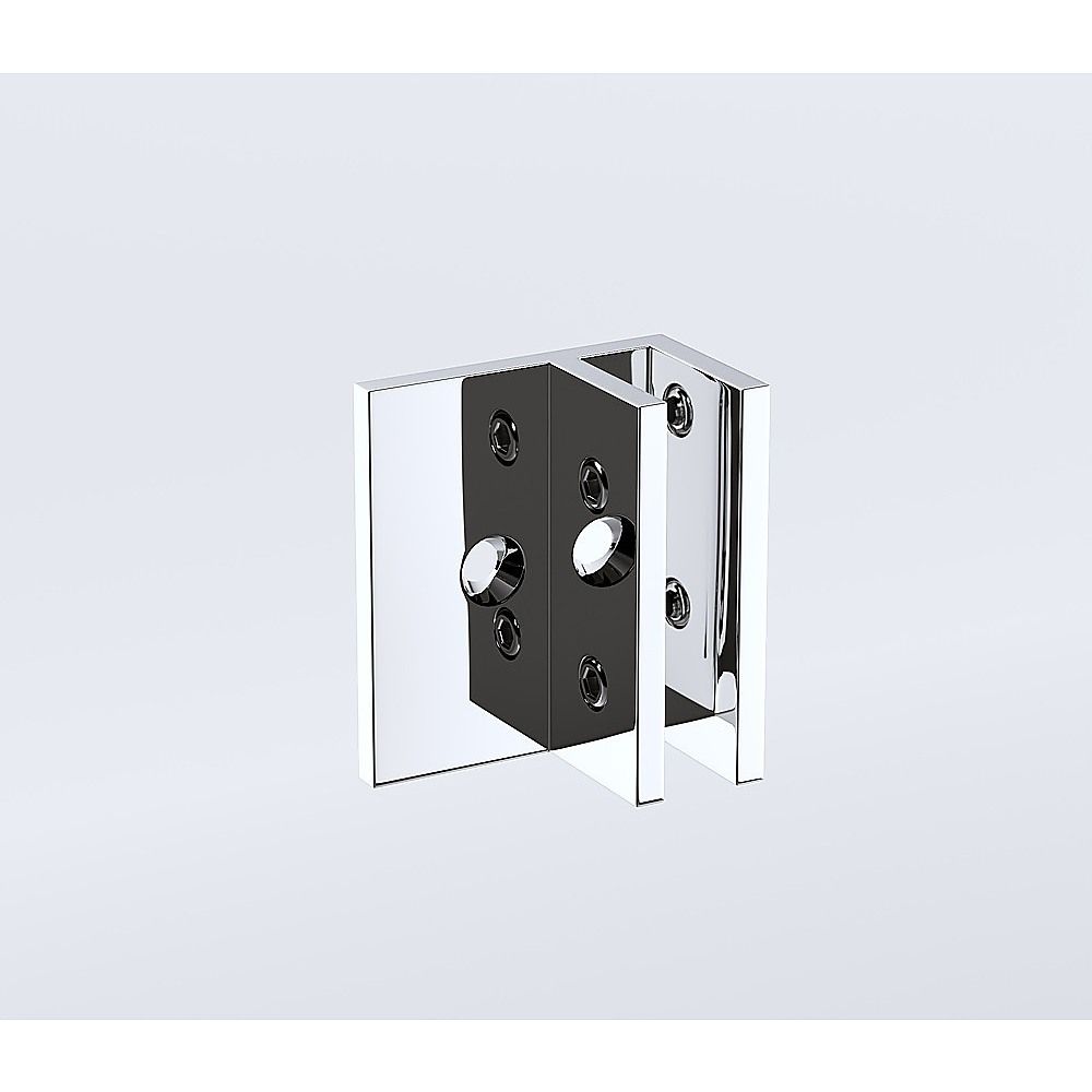 110cm Wall to Wall Frameless Shower Screen with Chrome Brackets and SS Hinges, Round Knob Handle - Image 8