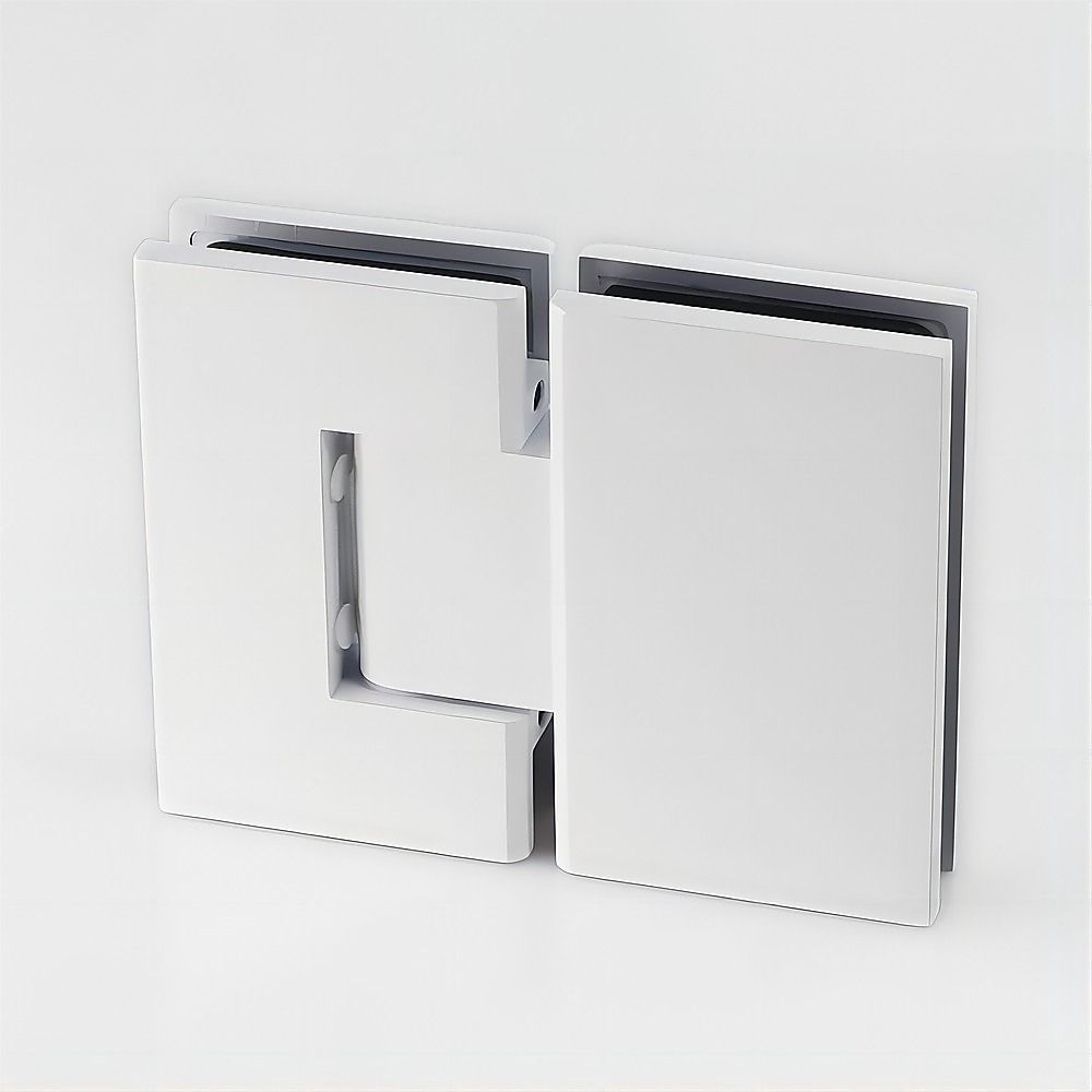 110cm Wall-to-Wall Frameless Shower Screen â€“ White U-Brackets with SS Hinges & Round Knob Handle - Image 8
