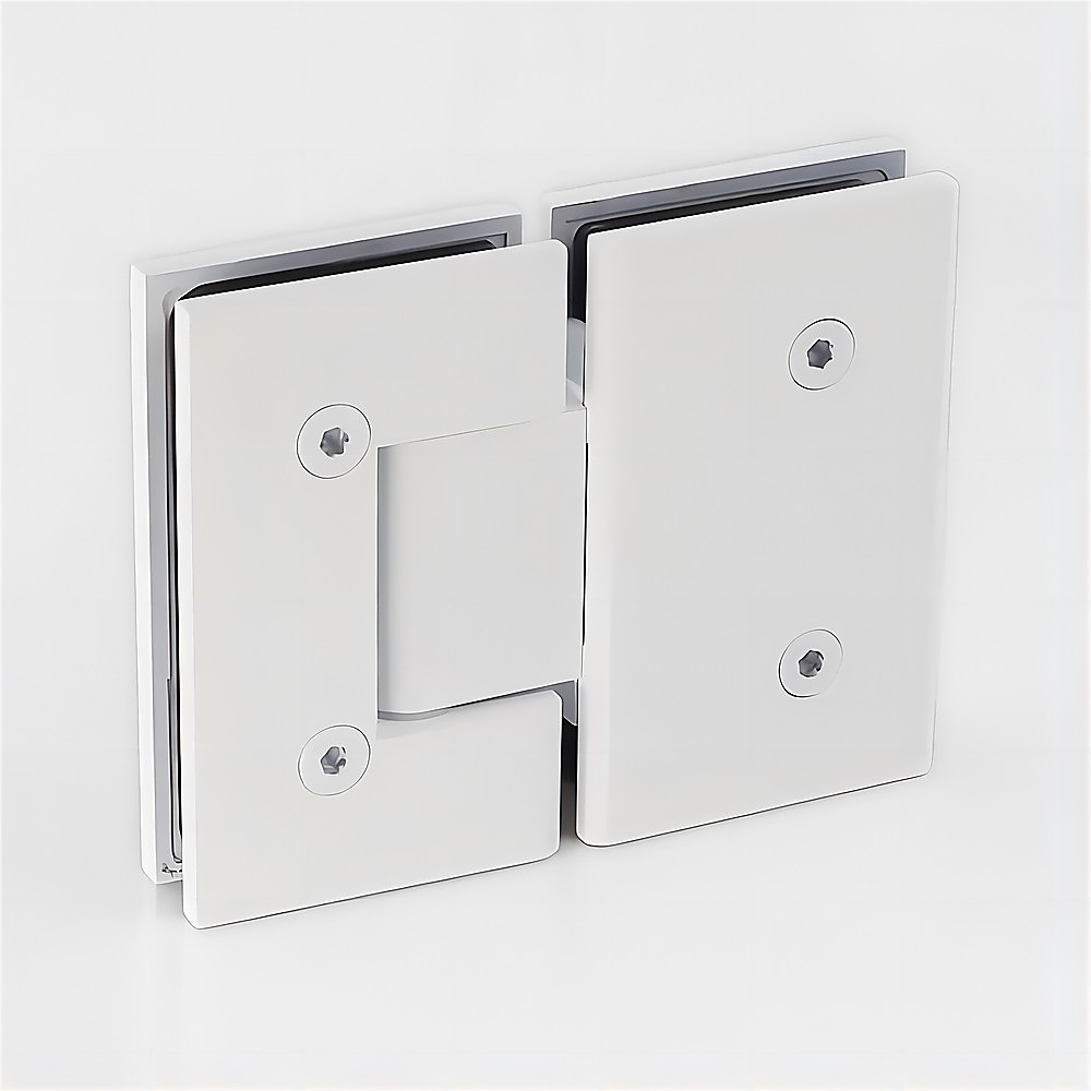 100cm Wall to Wall Frameless Shower Screen â€“ White Wall Channel , SS Hinges & Square Knob Handle - Image 8