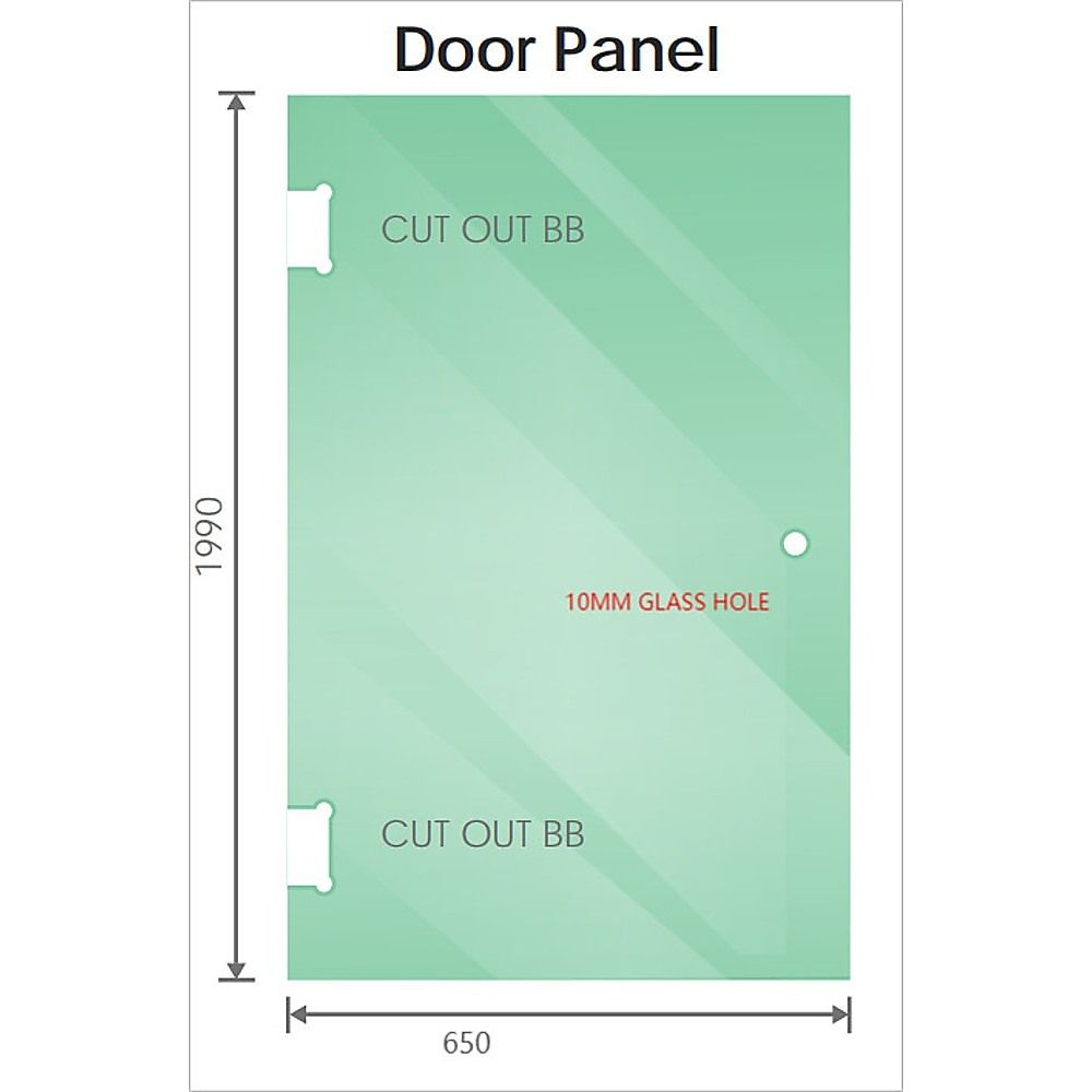 110x80cm Corner Frameless Shower Screen with White U-Brackets and Floor U-Bracket and SS Hinges, Square Knob Handle - Image 1
