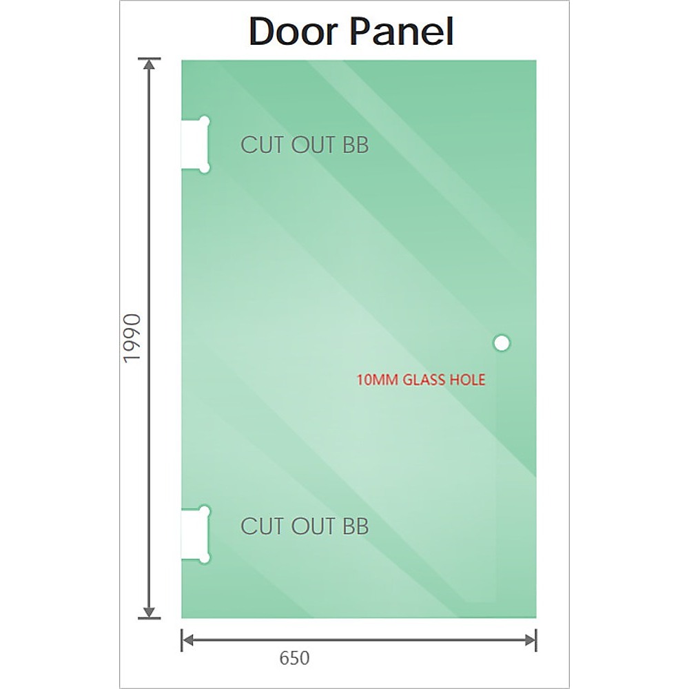 100x90cm Corner Frameless Shower Screen with Nickel Wall Channel and Floor F-Bracket and SS Hinges, Round Knob Handle - Image 1