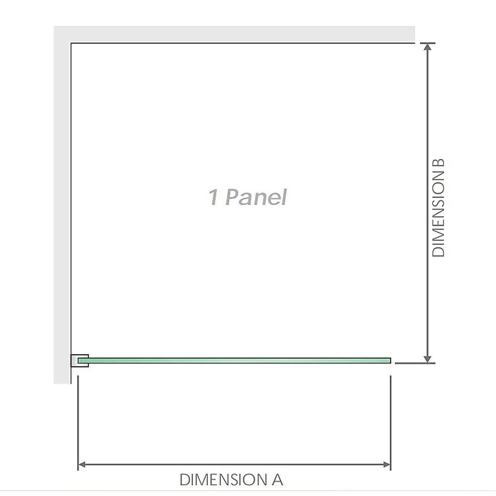 100x90cm Corner Frameless Shower Screen with Nickel Wall Channel and Floor F-Bracket and SS Hinges, Round Knob Handle - Image 5