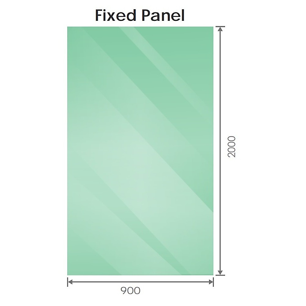 100x90cm Corner Frameless Shower Screen with Nickel Wall Channel and Floor F-Bracket and SS Hinges, Round Knob Handle - Image 6