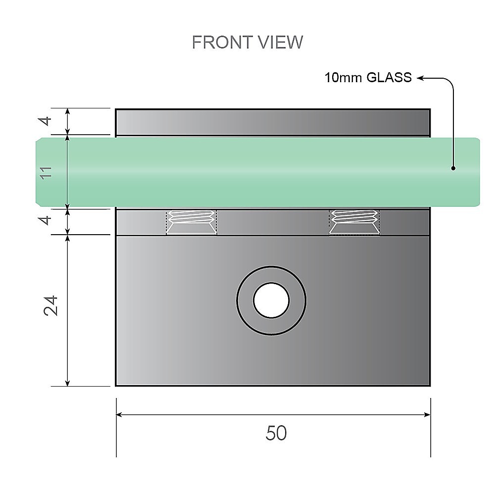 100x90cm Corner Frameless Shower Screen with Nickel Wall Channel and Floor F-Bracket and SS Hinges, Round Knob Handle - Image 8