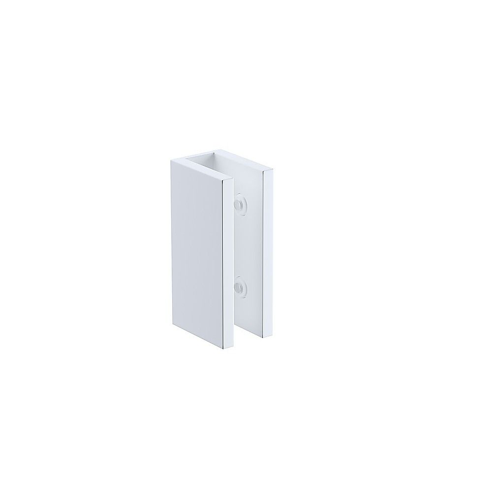 120x90cm Corner Frameless Shower Screen with White U-Brackets and SS Hinges, Round Knob Handle - Image 7