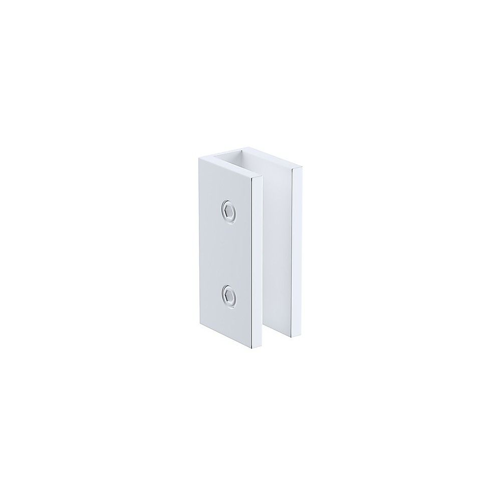 120x100cm Corner Frameless Shower Screen with White U-Brackets and SS Hinges, Round Knob Handle - Image 8