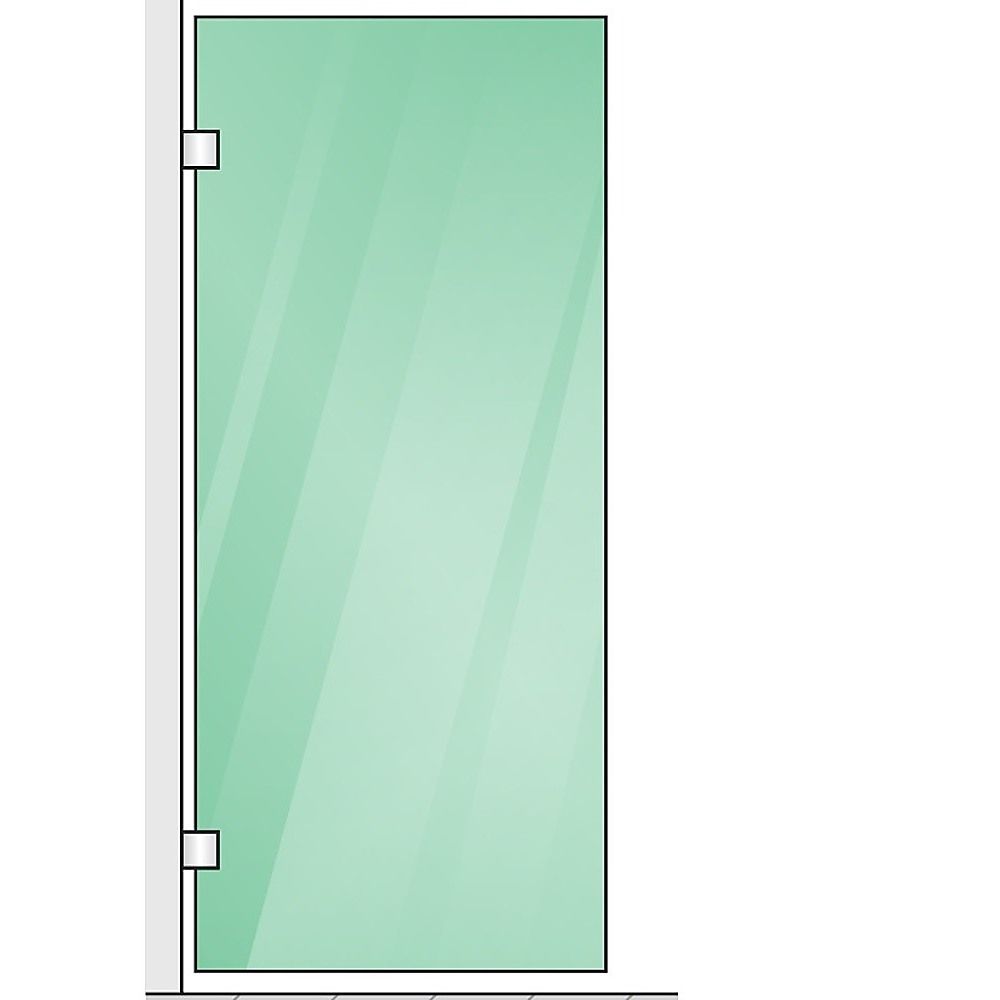 100x100cm Corner Frameless Shower Screen with Nickel Brackets and Brass Hinges, Square Double Pull Handle - Image 7