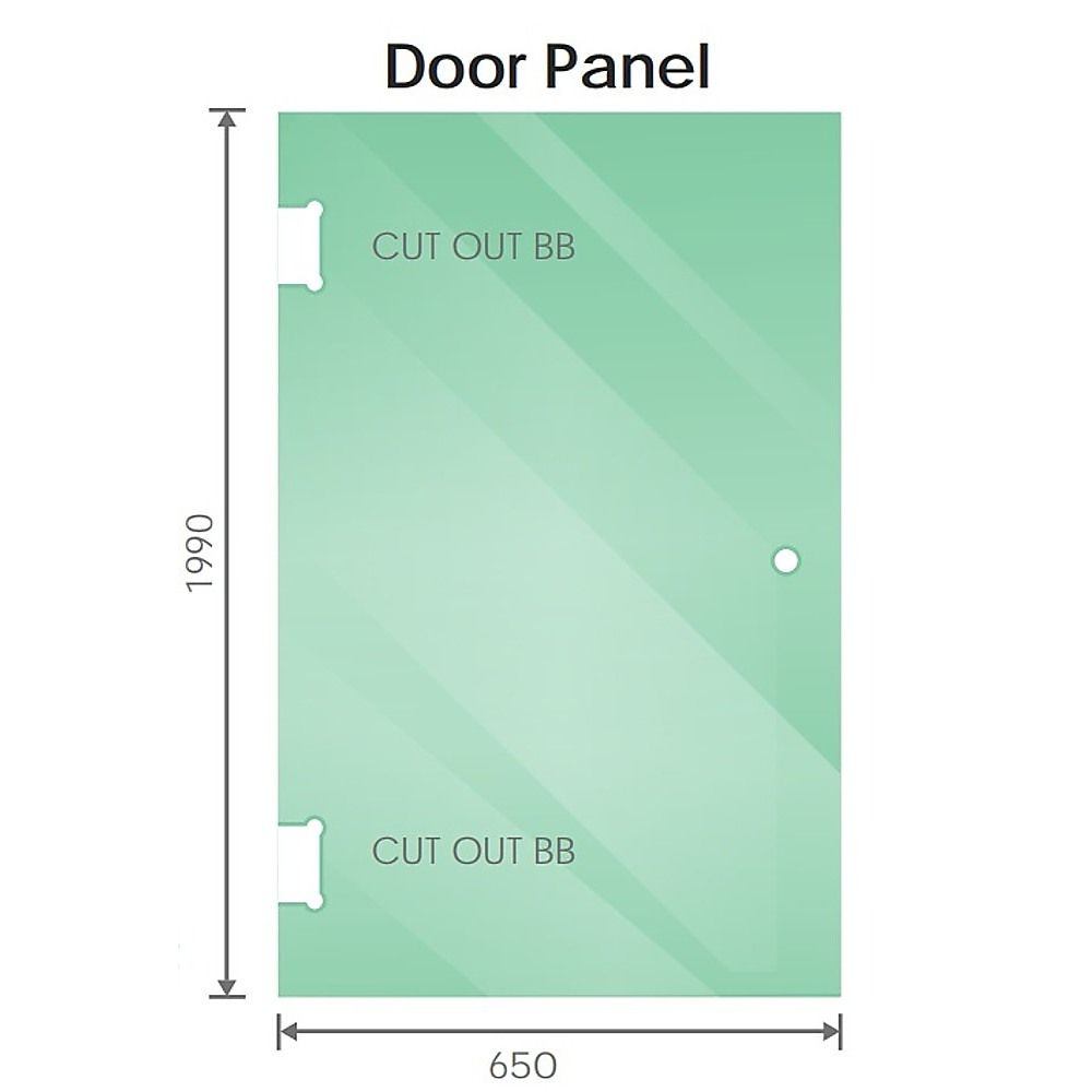 100x100cm Double Door Corner Shower Screen with Nickel Brackets and SS Hinges, Square knob Handle - Image 5
