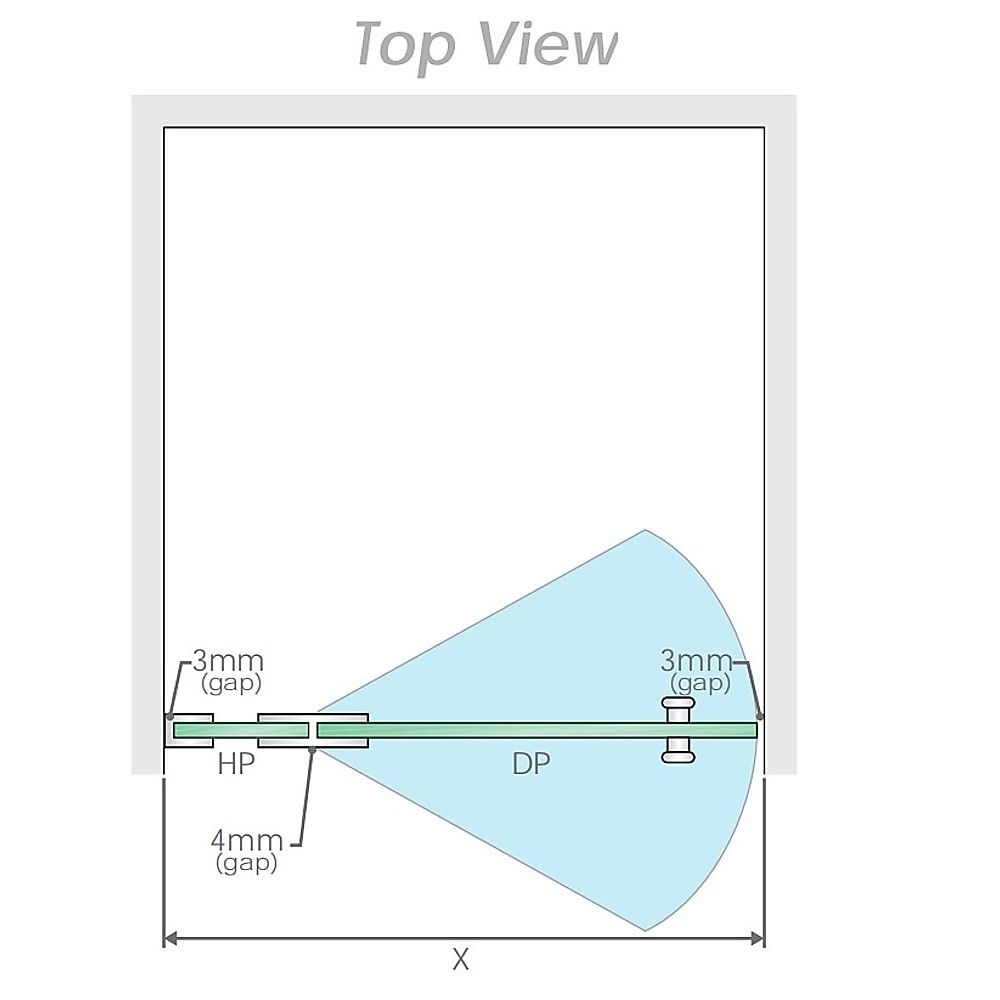100x100cm Double Door Corner Shower Screen with Nickel Brackets and Brass Hinges, Round Knob Handle - Image 4