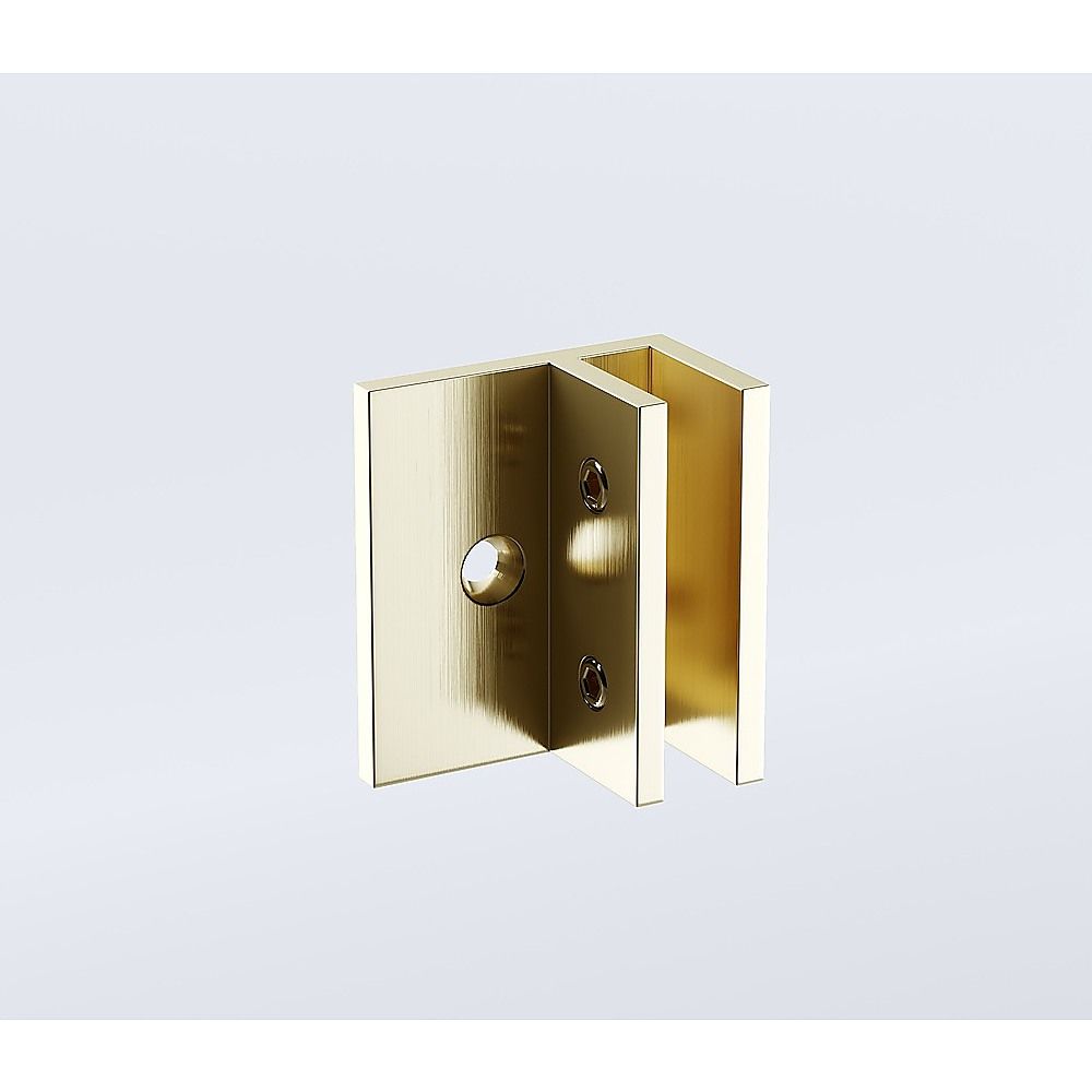 110x110cm Double Door Corner Shower Screen with Gold Brackets and Brass Hinges, Square knob Handle - Image 7