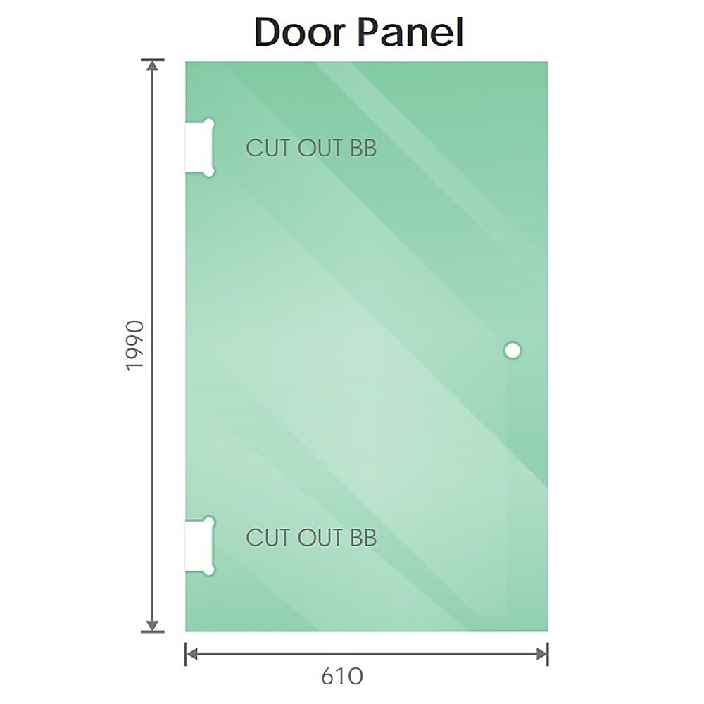 90x100cm Double Door Corner Shower Screen with Nickel Brackets and Brass Hinges, Square double pull Handle - Image 3