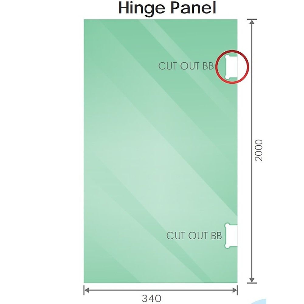 100x120cm Double Door Corner Shower Screen with Nickel Brackets and Brass Hinges, Square double pull Handle - Image 6