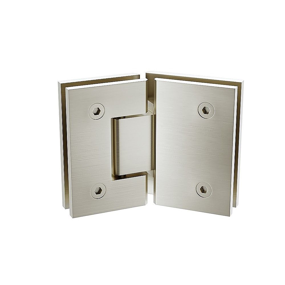100cm Frameless Diamond Shower Screen with Nickel Brackets and SS Hinges, Square Knob Handle - Image 6