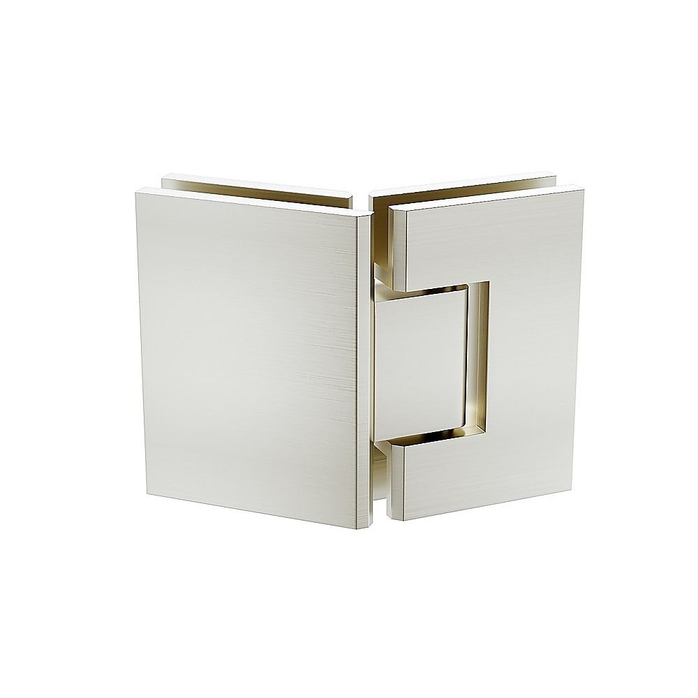 100cm Frameless Diamond Shower Screen with Nickel Brackets and SS Hinges, Square Double Pull Handle - Image 4