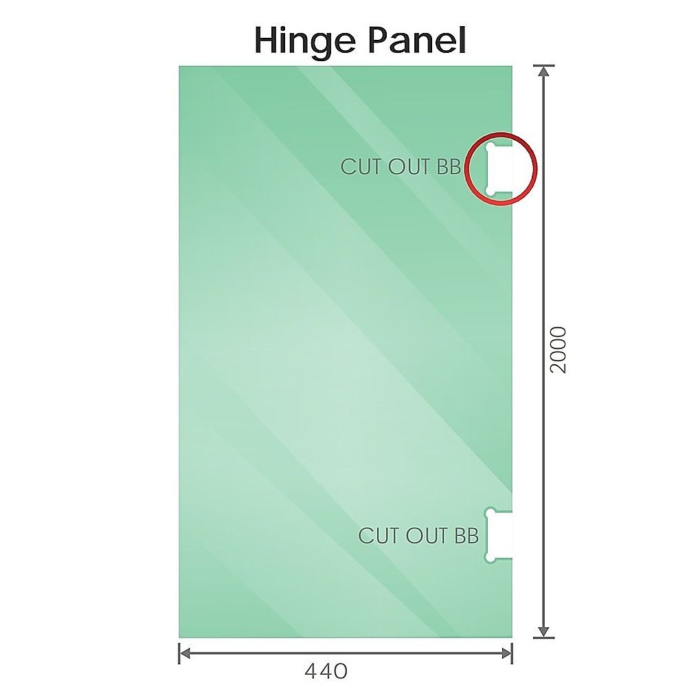 90cm Frameless Diamond Shower Screen with Gold Brackets and Brass Hinges, Round Knob Handle - Image 3