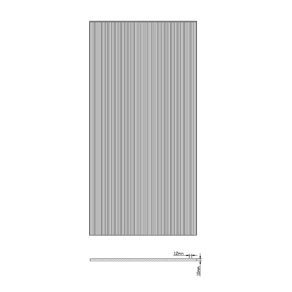 70cm Reeded Single Shower Glass Screen with Gold F-brackets & Square Pole - Image 5