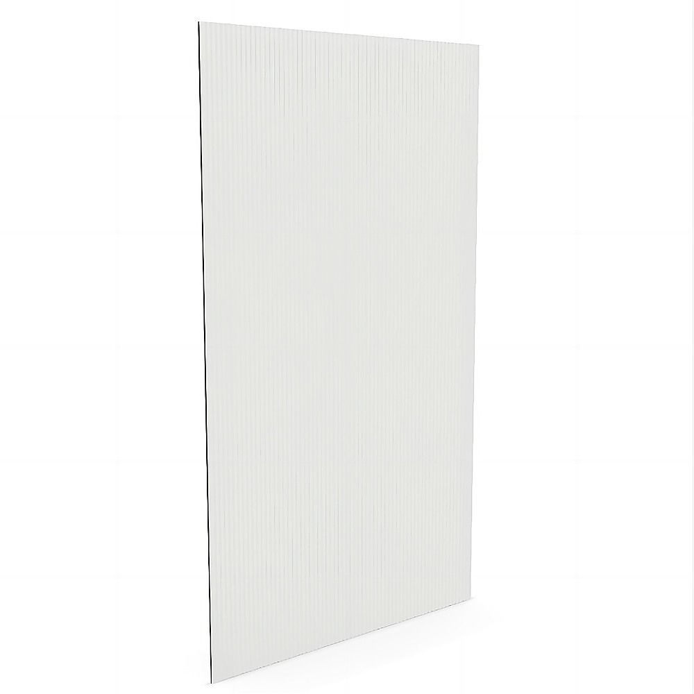 100cm Reeded Single Shower Glass Screen with Gold F-brackets & Square Pole - Image 4