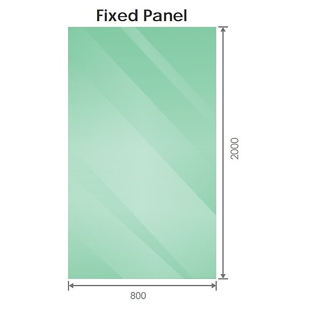 80x200cm Single Shower Glass Screen with Gold Wall & Floor F Brackets - Image 6