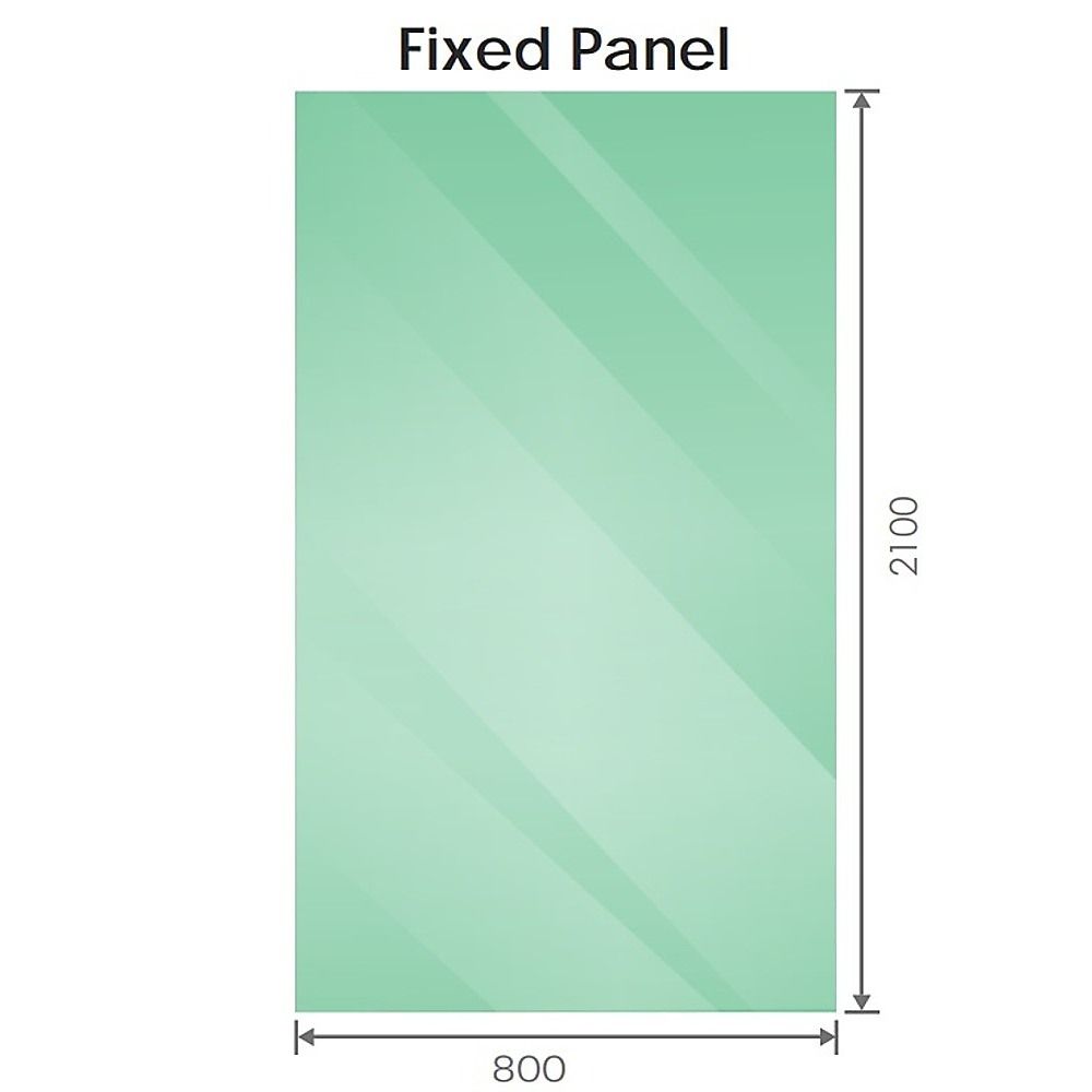 80x210cm Single Shower Glass Screen with Gold F-brackets & Round Pole - Image 6