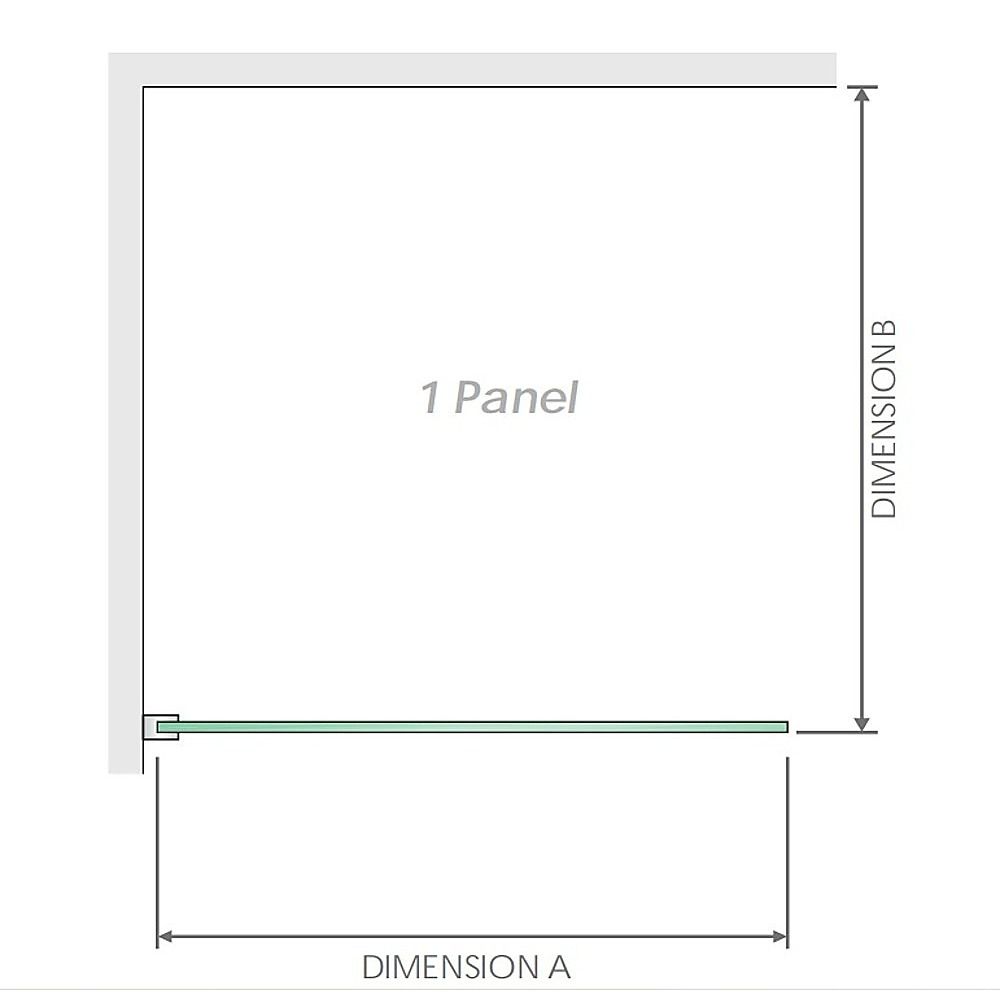 90x200cm Single Shower Glass Screen with Gold F-brackets & Square Pole - Image 5