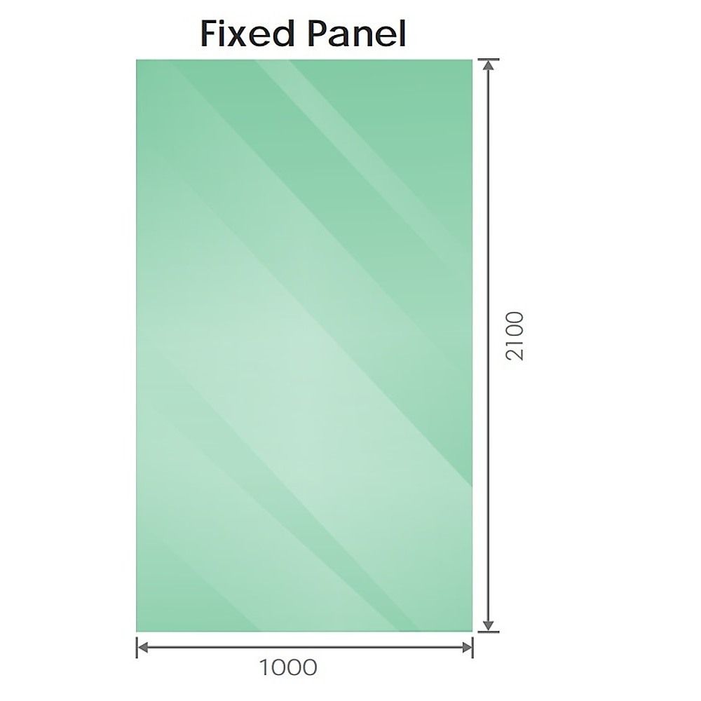100x210cm Single Shower Glass Screen with Gold F-brackets & Square Pole - Image 6
