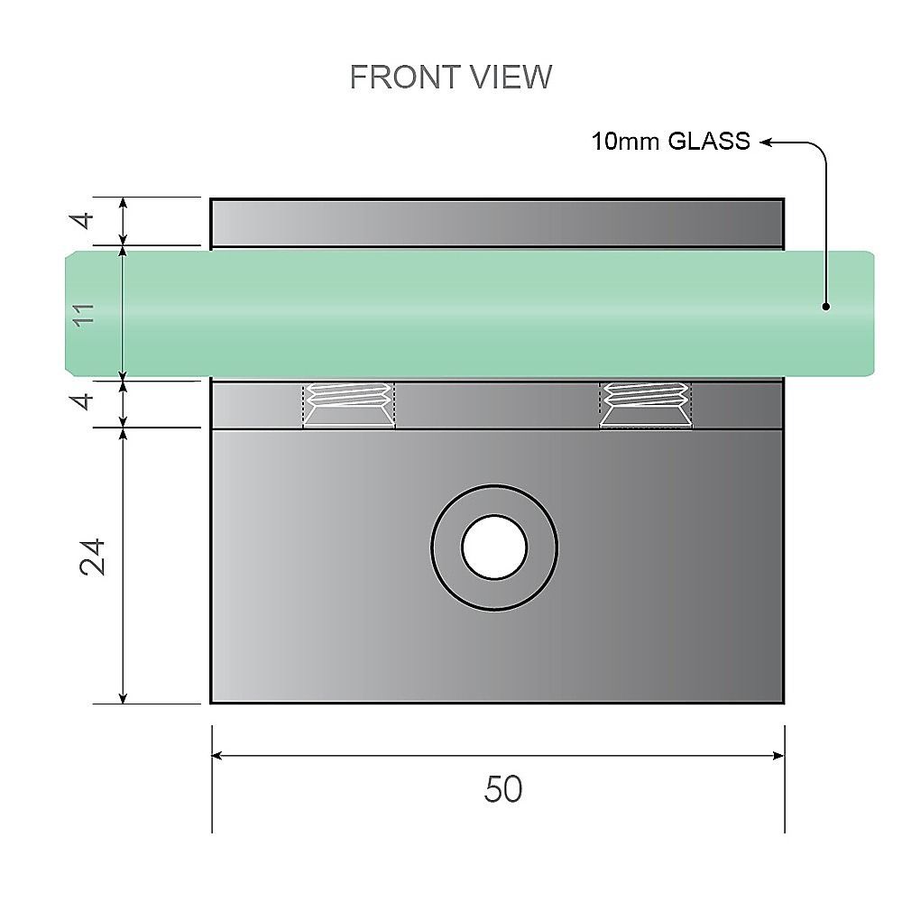 110x210cm Single Shower Glass Screen with Gold F-brackets & Square Pole - Image 8