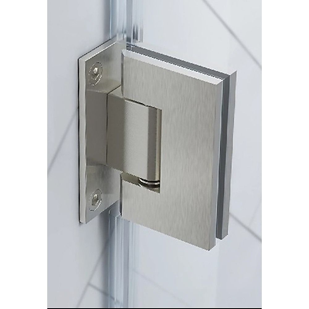 90° Brass Glass Shower Door L-Hinge in Chrome - Image 1