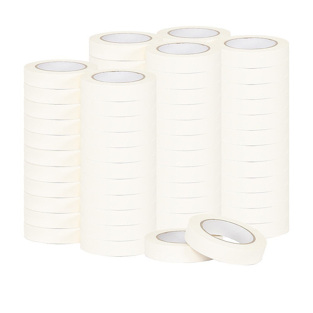 72 x White Masking Tape Rolls – 24mm x 50m Painters Adhesive Tape for Painting - Image 4