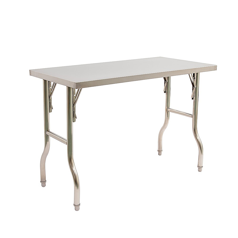 Stainless Steel Kitchen Bench Folding Commercial Prep Work Table 122x61cm - Image 1