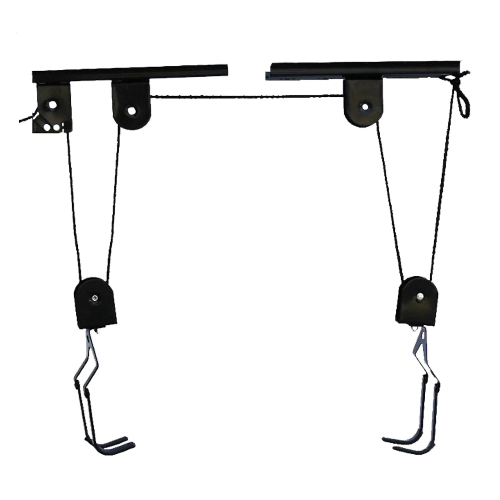 Heavy Duty Bike Hoist Pulley Lift – Garage Ceiling Bicycle Storage Rack w/ Lock - Image 1