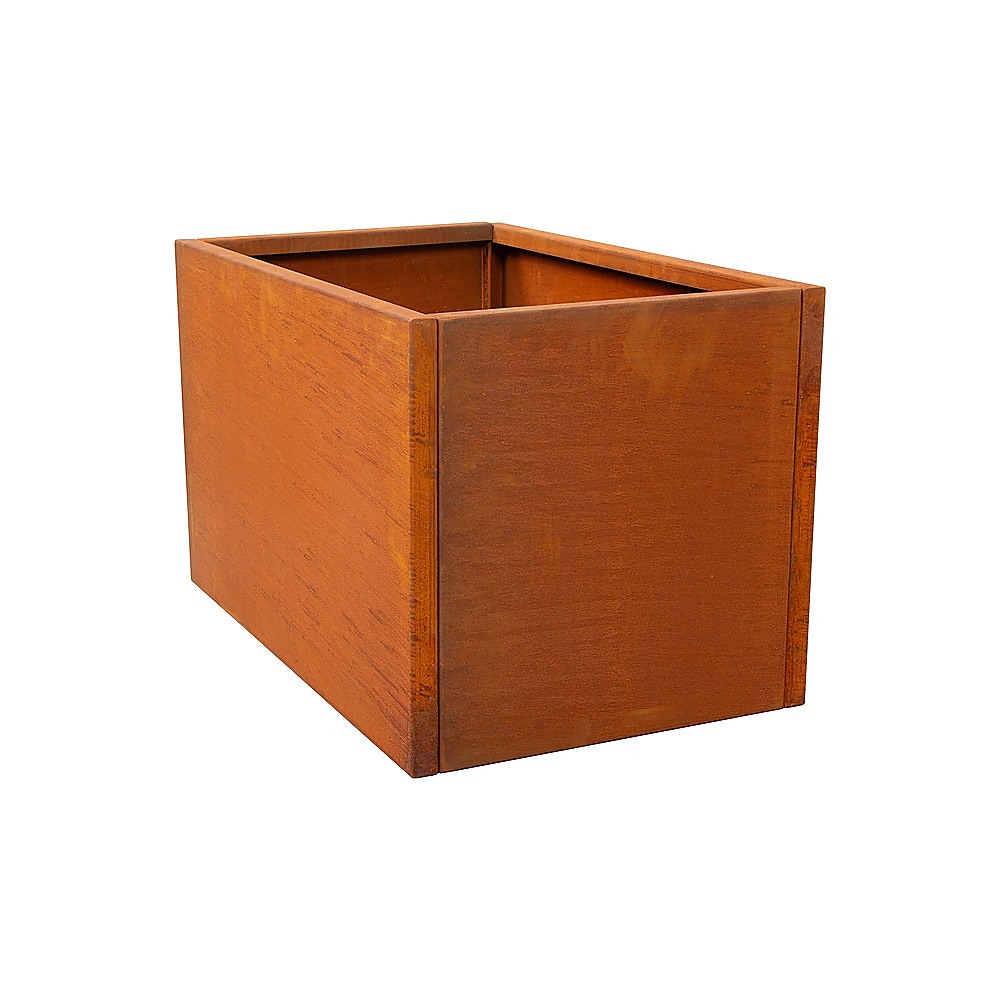 Corten Steel Planter Box 62x40x39cm Outdoor Garden Raised Bed Rust Finish - Image 1