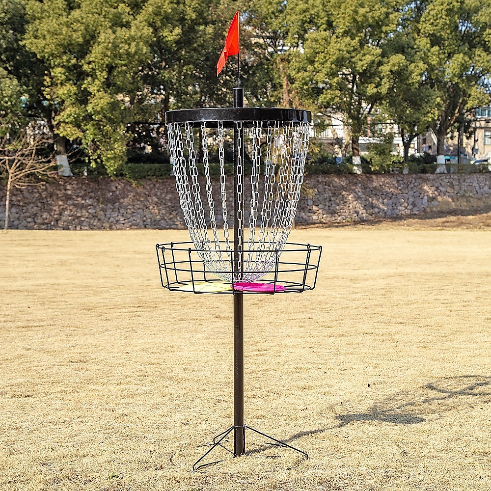 Disc Golf Basket 24 Chain Portable Target with 6 Discs Set - Image 2
