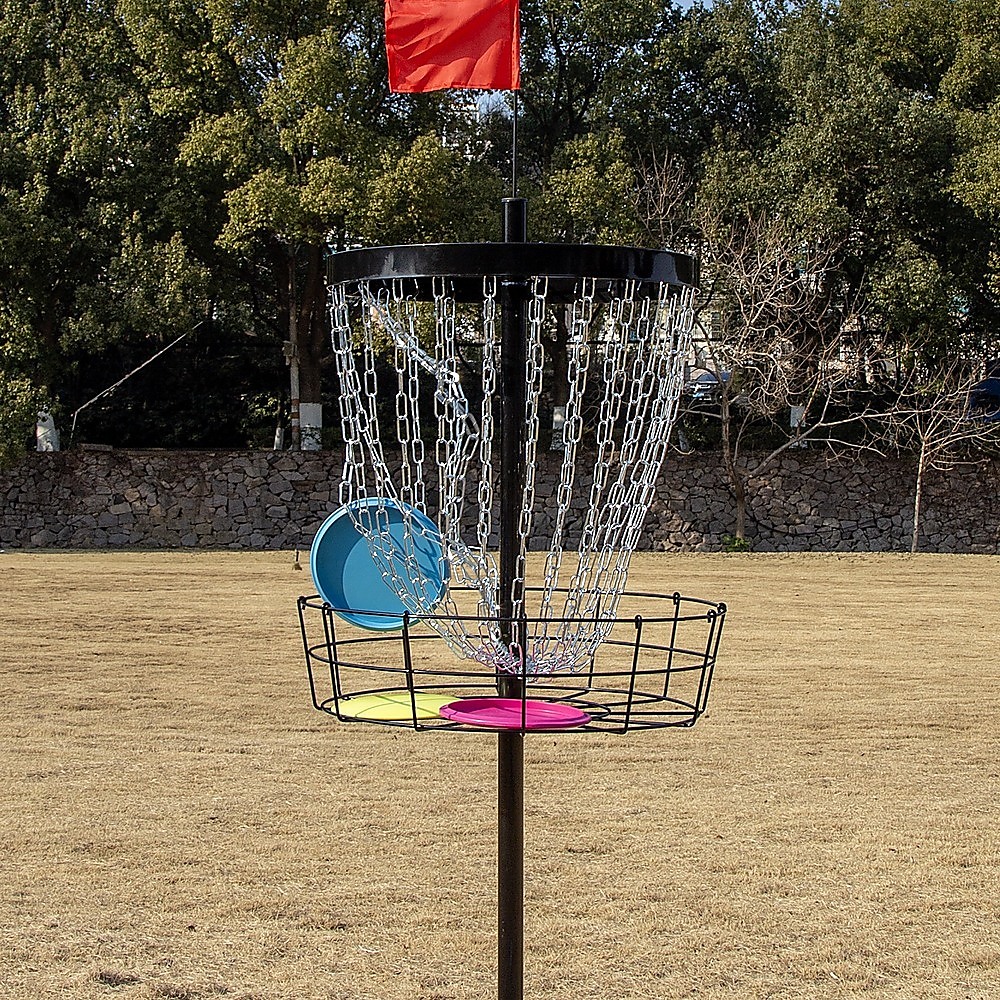 Disc Golf Basket 24 Chain Portable Target with 6 Discs Set - Image 3