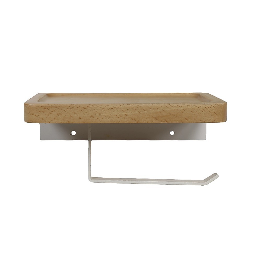 Toilet Paper Holder with Shelf Wall Mounted Bathroom Storage - Image 1