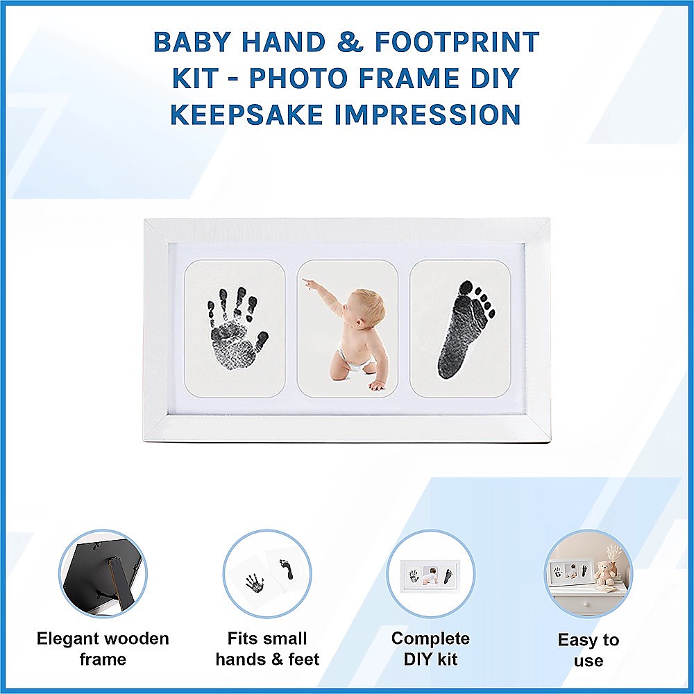 Baby Hand & Footprint Kit - Photo Frame DIY Keepsake Impression - Image 3