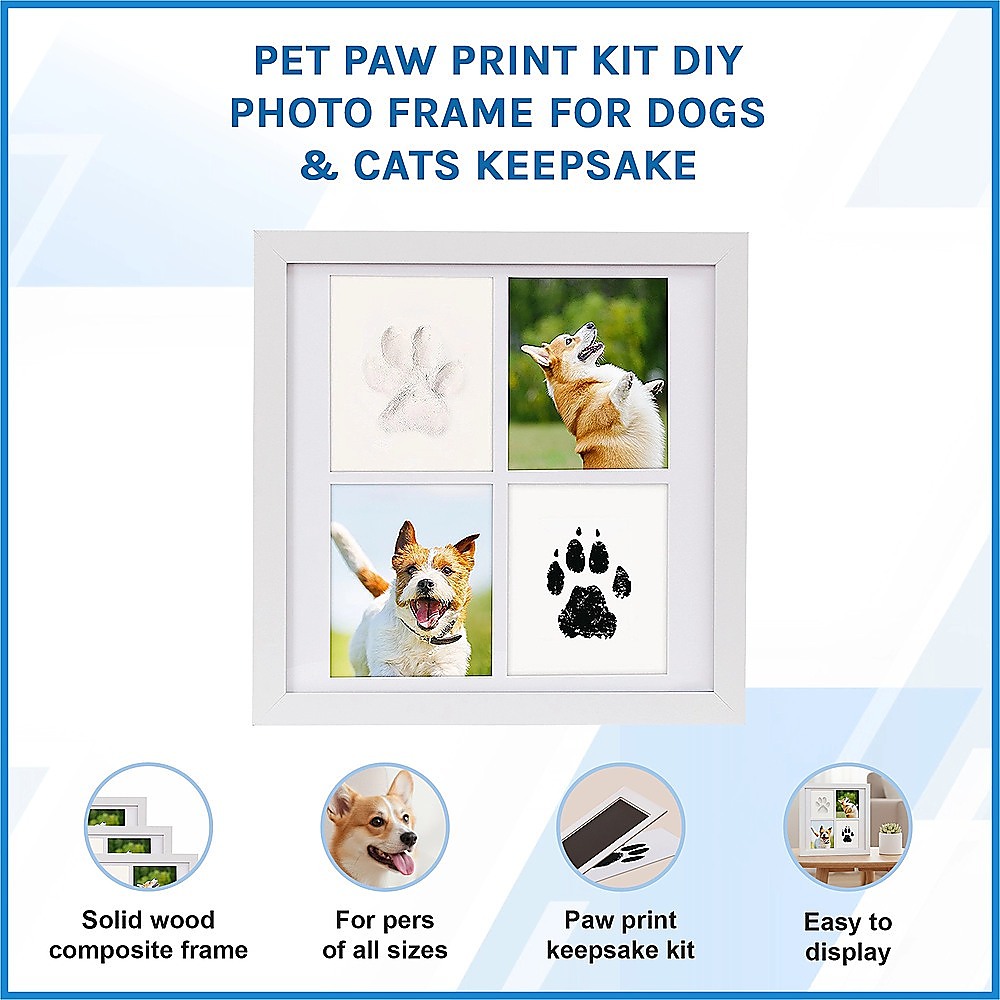 Pet Paw Print Kit DIY Photo Frame for Dogs & Cats Keepsake - Image 3