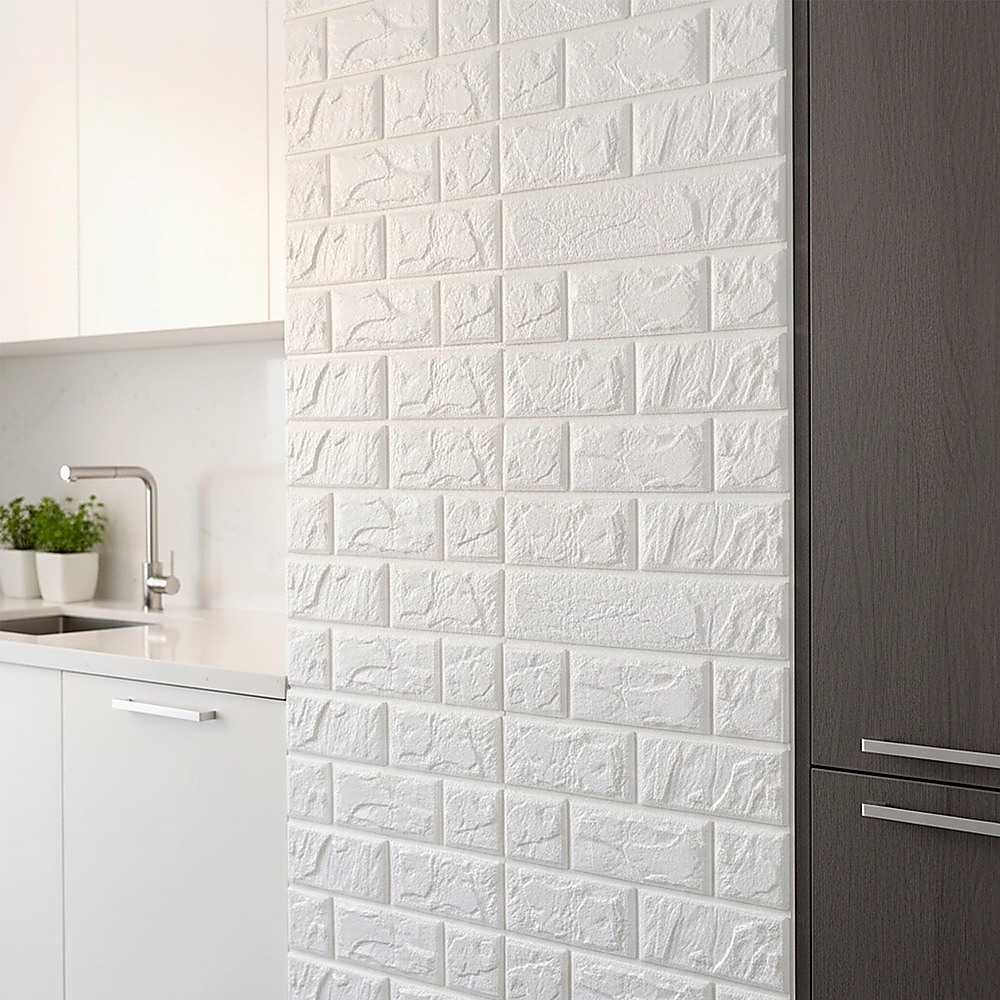 3D Brick Wall Tile Stickers 60x30cm – 50 Pack Peel & Stick Wallpaper - Image 2