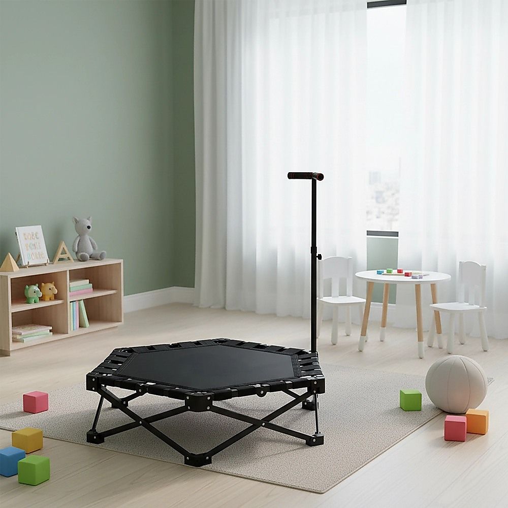 Foldable Fitness Trampoline with Handle Compact Folding Rebounder - Image 7