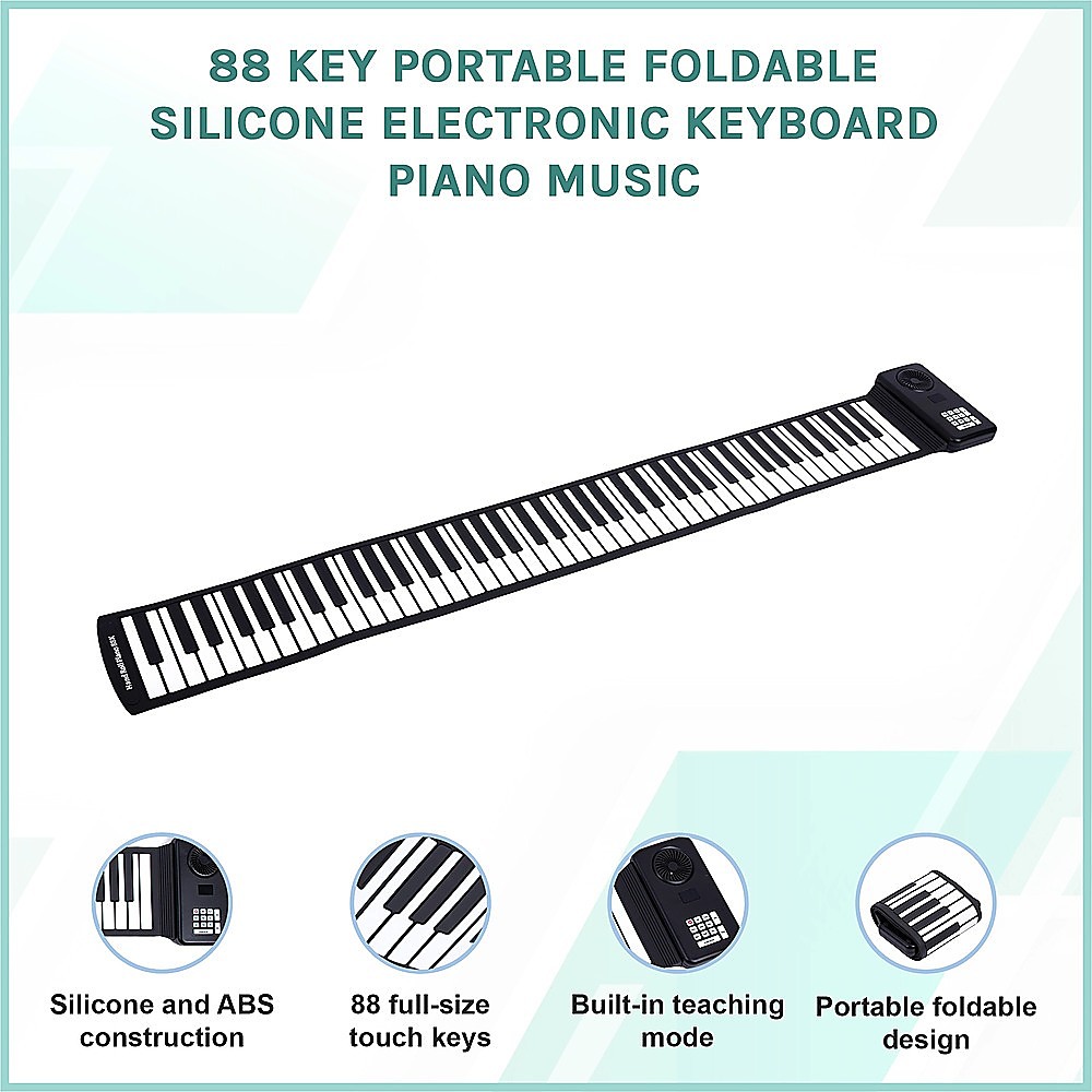 88 Key Portable Foldable Silicone Electronic Keyboard Piano Music - Image 3
