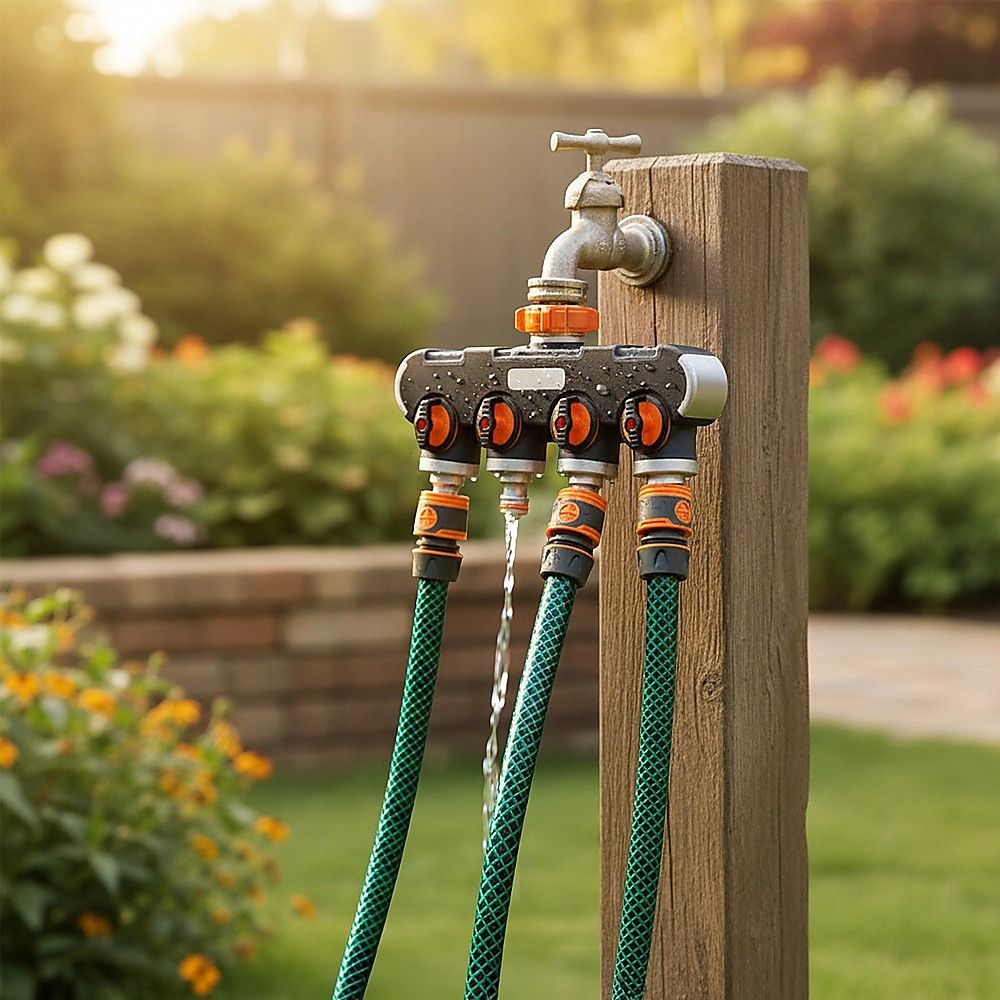 4 Way Hose Splitter Tap Garden Water Irrigation Distributor Valve - Image 7