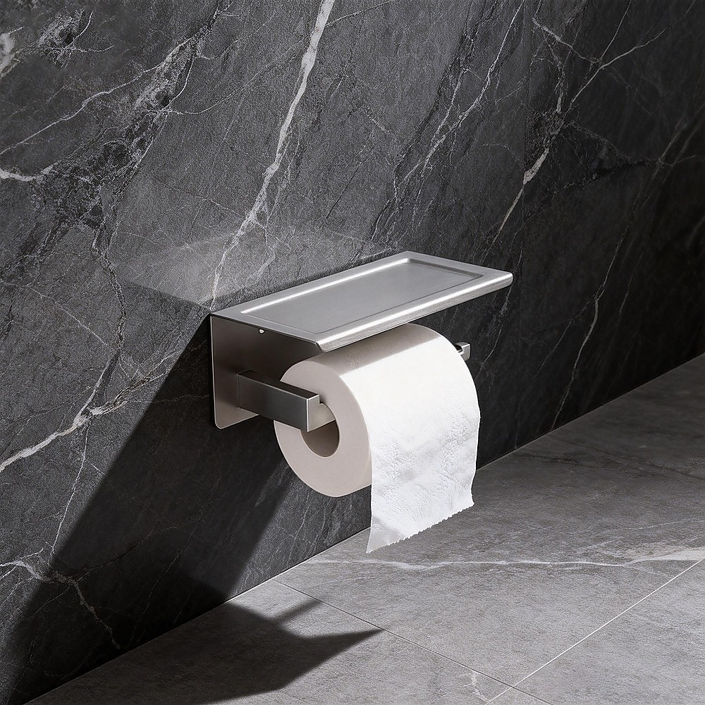 Toilet Paper Holder 304 Stainless Steel Roll Hook Storage Rack - Image 3