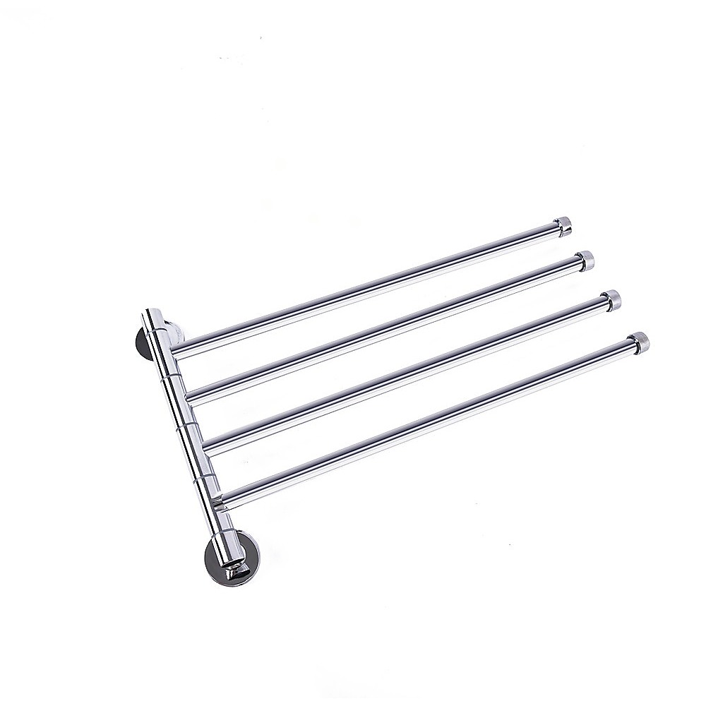 Swivel Towel Rail Chrome Stainless Steel Wall Mounted Bath Rack - Image 1
