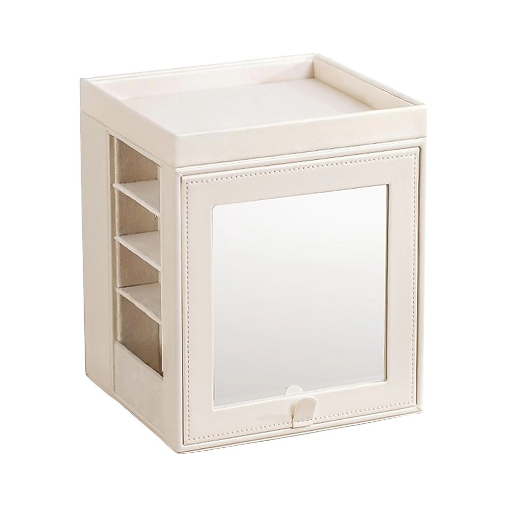 Rotating Organiser Box with Mirror Jewellery Storage for Dressing Table - Image 1