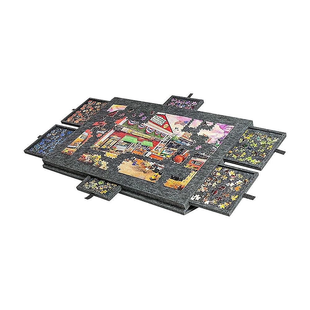 1000 Piece Felt Jigsaw Puzzle Board with 6 Drawers Portable Table - Image 1