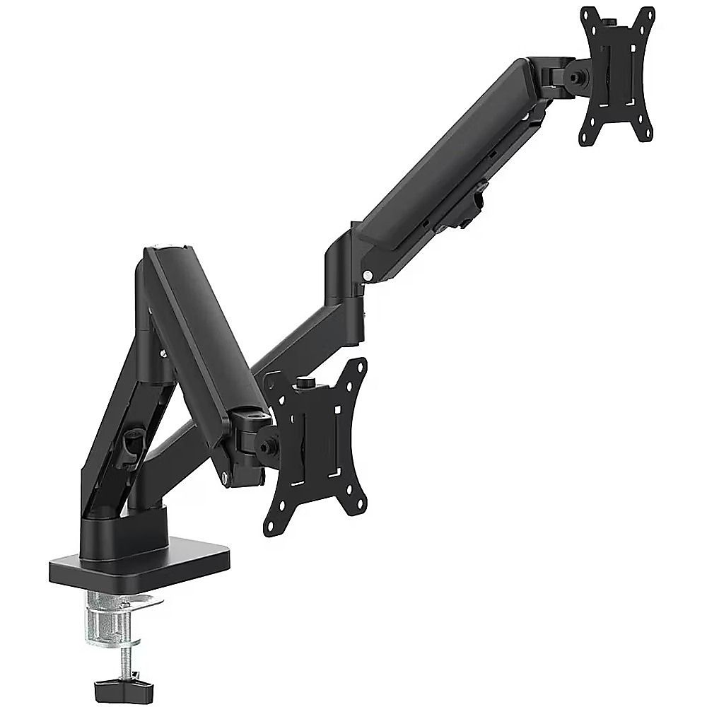 Dual Arm Monitor Desk Mount Bracket Spring Assisted 17–32 Inch Full Motion - Image 1