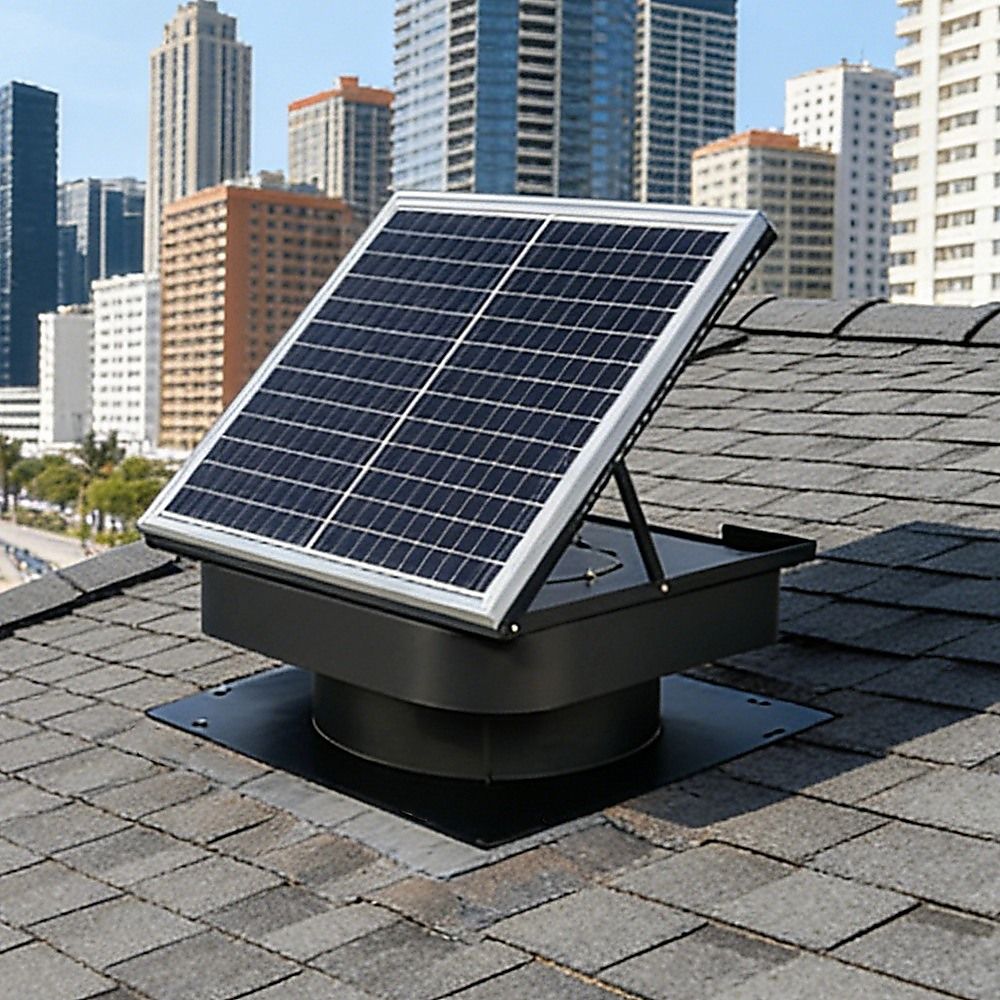 35W Solar Roof Vent Fan Exhaust Attic Ventilation for Home Garage Van - Image 2